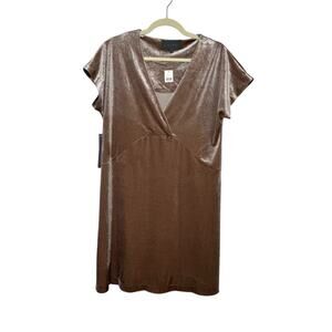 ANTHROPOLOGIE Sunday In Brooklyn Nancy Wrap Dress Rose Velvet‎ Pink Small NEW